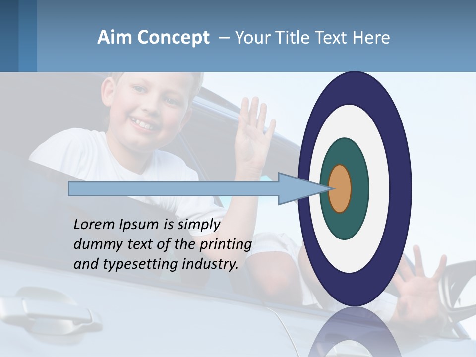 A Man And A Boy Waving Out Of A Car Window PowerPoint Template