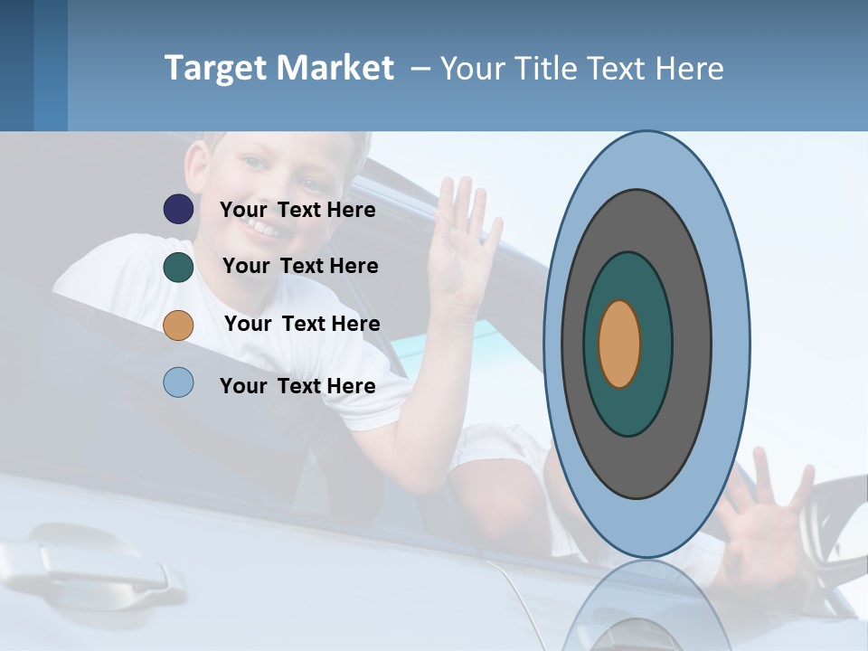 A Man And A Boy Waving Out Of A Car Window PowerPoint Template