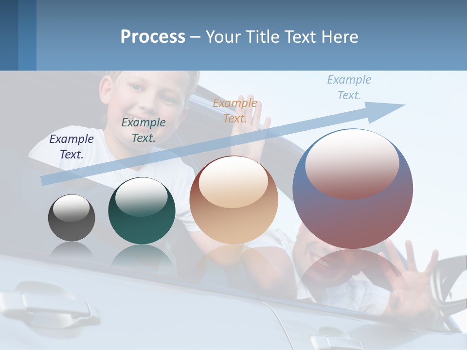 A Man And A Boy Waving Out Of A Car Window PowerPoint Template