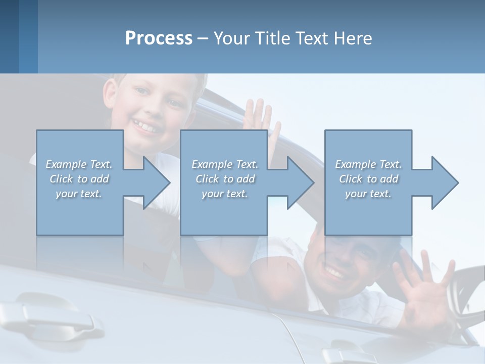 A Man And A Boy Waving Out Of A Car Window PowerPoint Template
