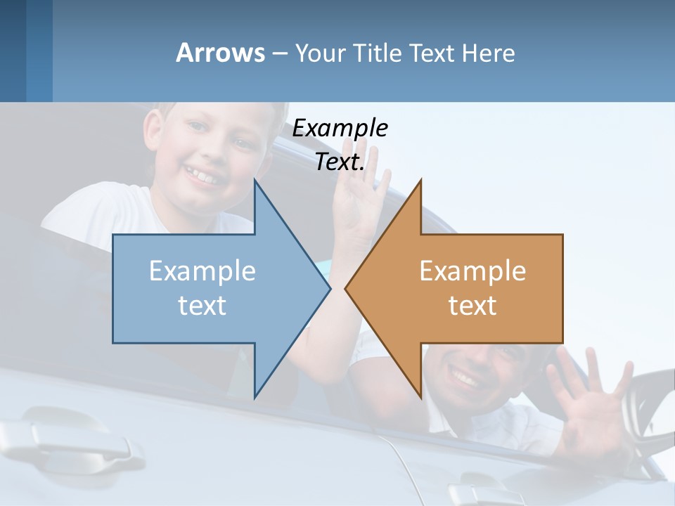 A Man And A Boy Waving Out Of A Car Window PowerPoint Template