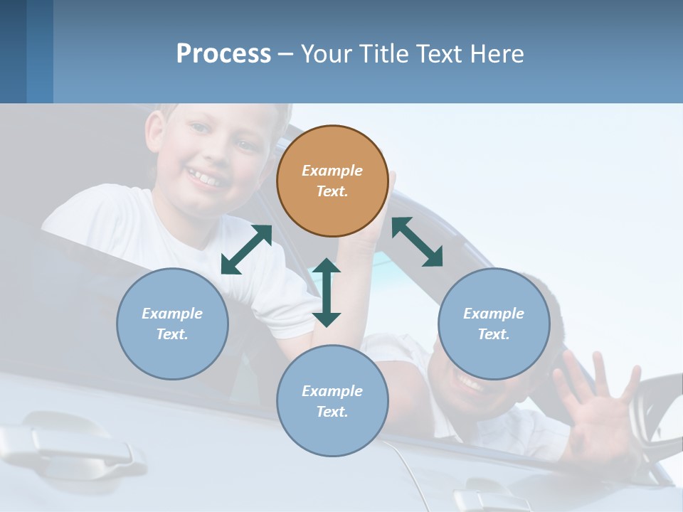 A Man And A Boy Waving Out Of A Car Window PowerPoint Template