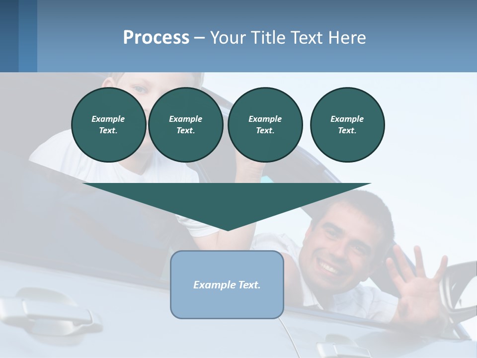 A Man And A Boy Waving Out Of A Car Window PowerPoint Template