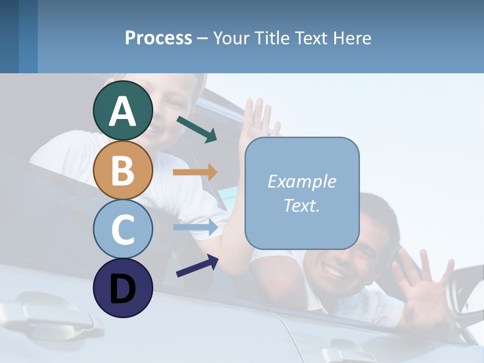 A Man And A Boy Waving Out Of A Car Window PowerPoint Template