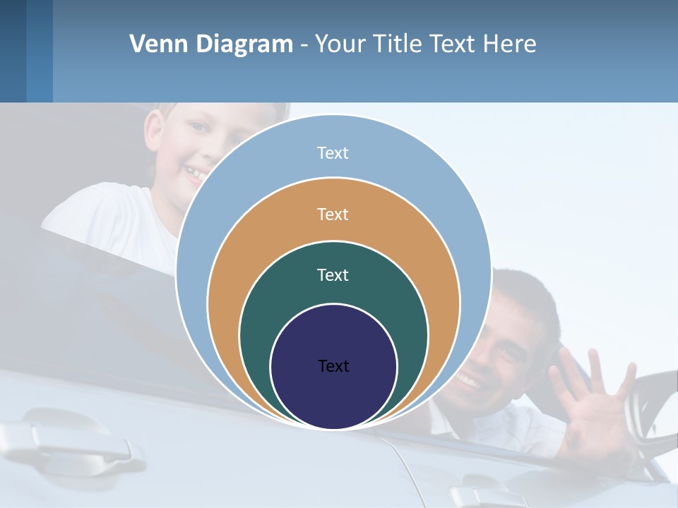 A Man And A Boy Waving Out Of A Car Window PowerPoint Template