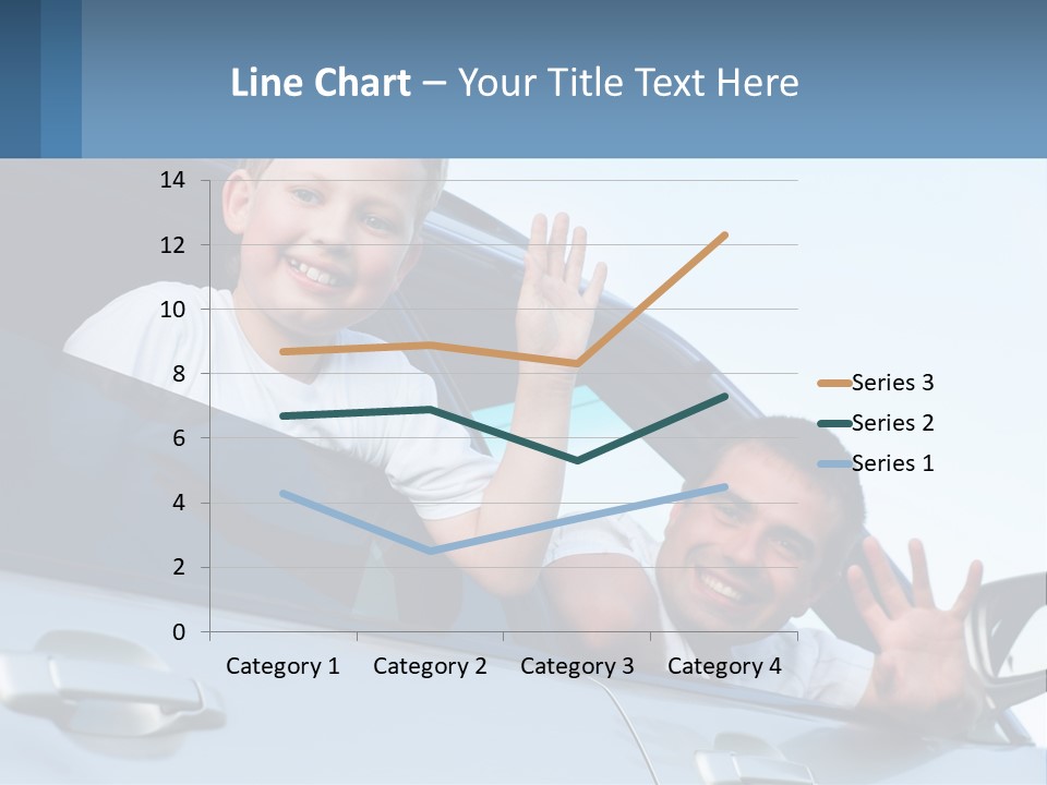 A Man And A Boy Waving Out Of A Car Window PowerPoint Template