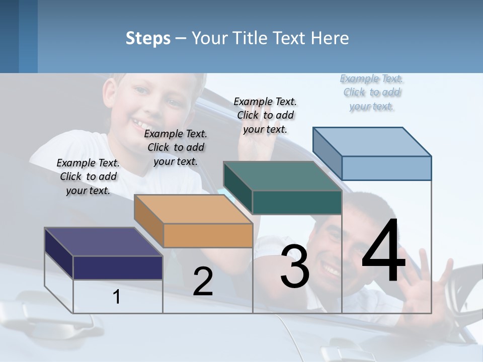 A Man And A Boy Waving Out Of A Car Window PowerPoint Template