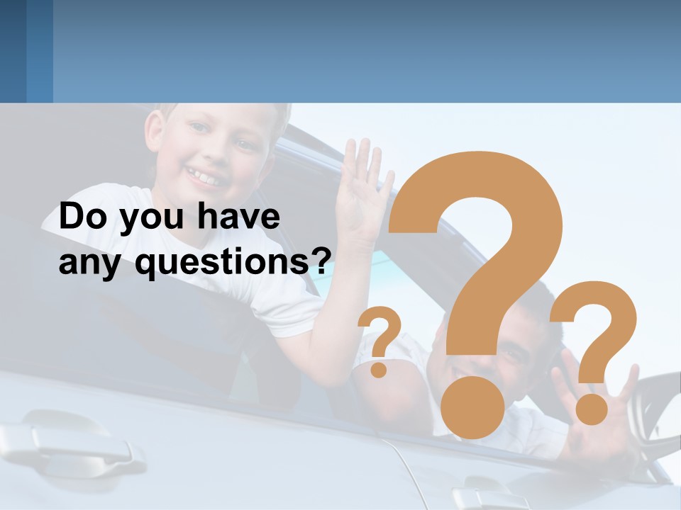 A Man And A Boy Waving Out Of A Car Window PowerPoint Template