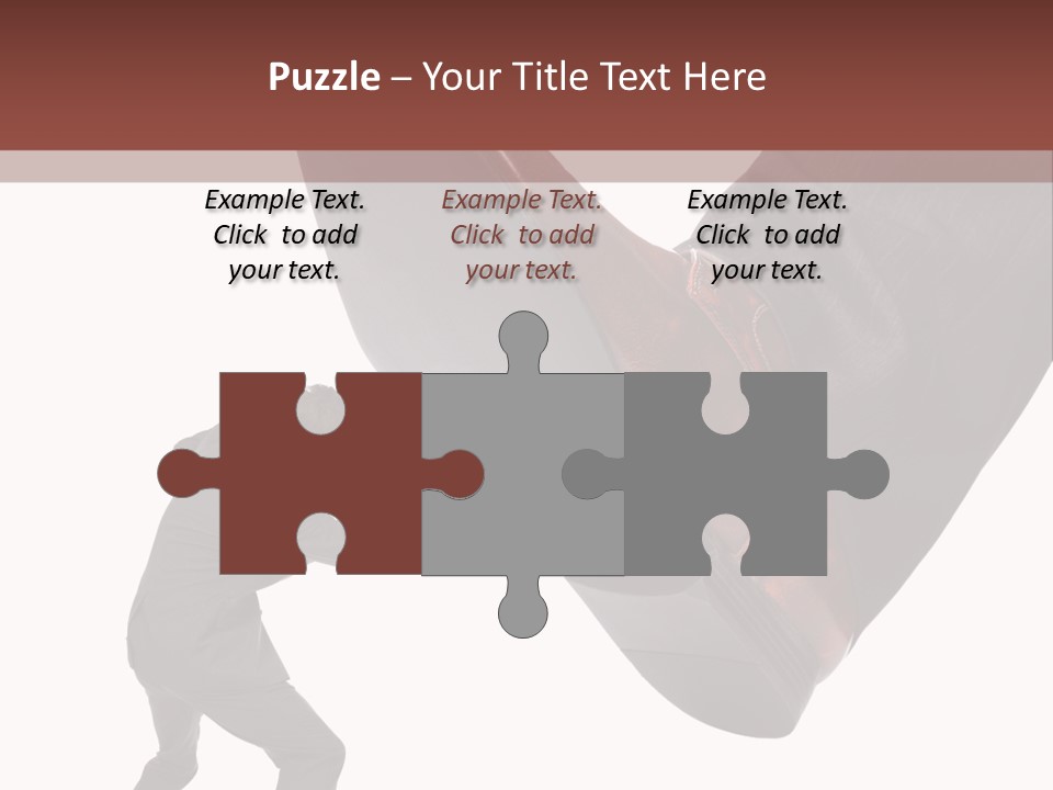 A Man In A Business Suit Kicking A Shoe PowerPoint Template