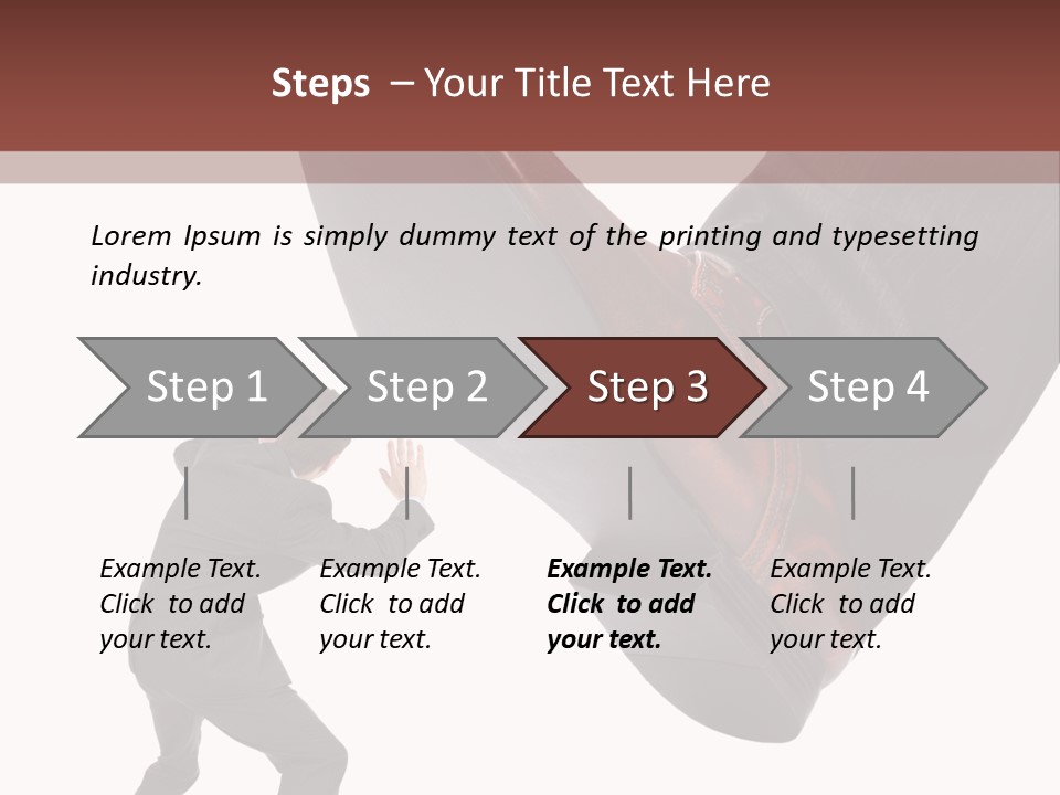 A Man In A Business Suit Kicking A Shoe PowerPoint Template