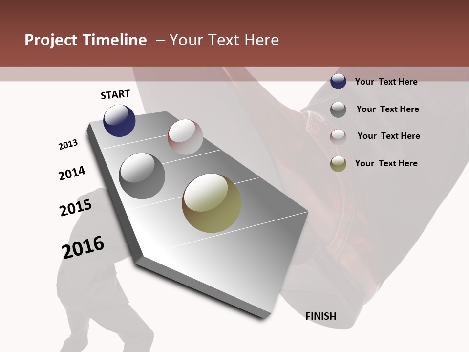 A Man In A Business Suit Kicking A Shoe PowerPoint Template