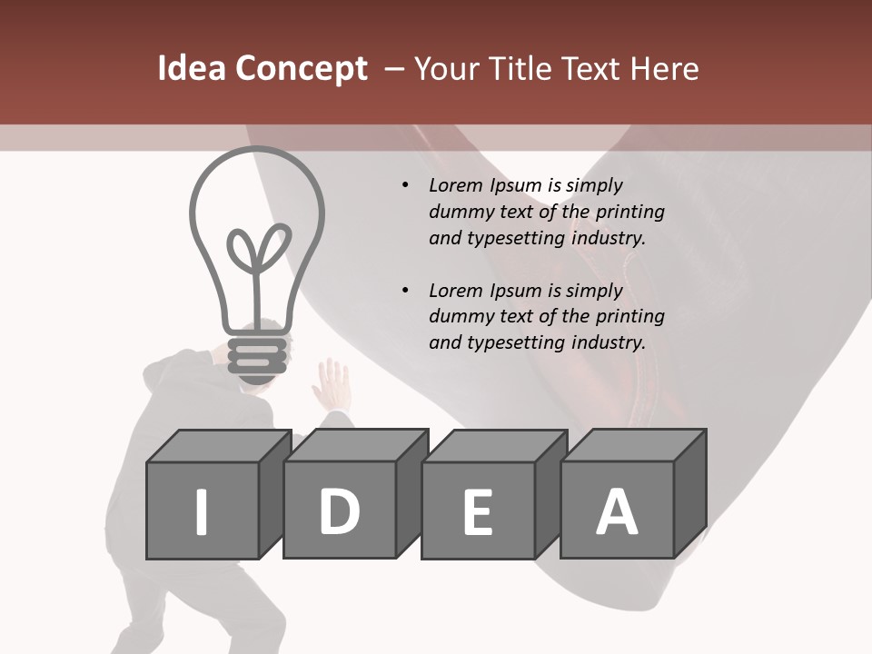 A Man In A Business Suit Kicking A Shoe PowerPoint Template