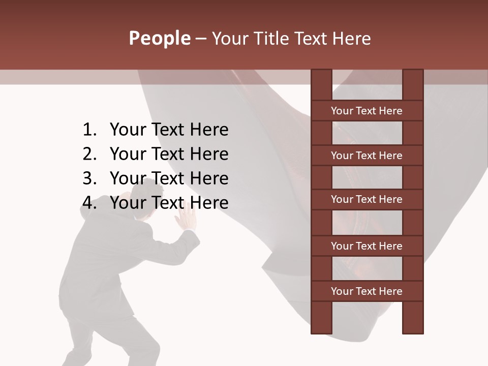 A Man In A Business Suit Kicking A Shoe PowerPoint Template