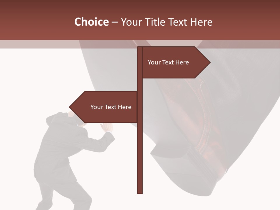 A Man In A Business Suit Kicking A Shoe PowerPoint Template