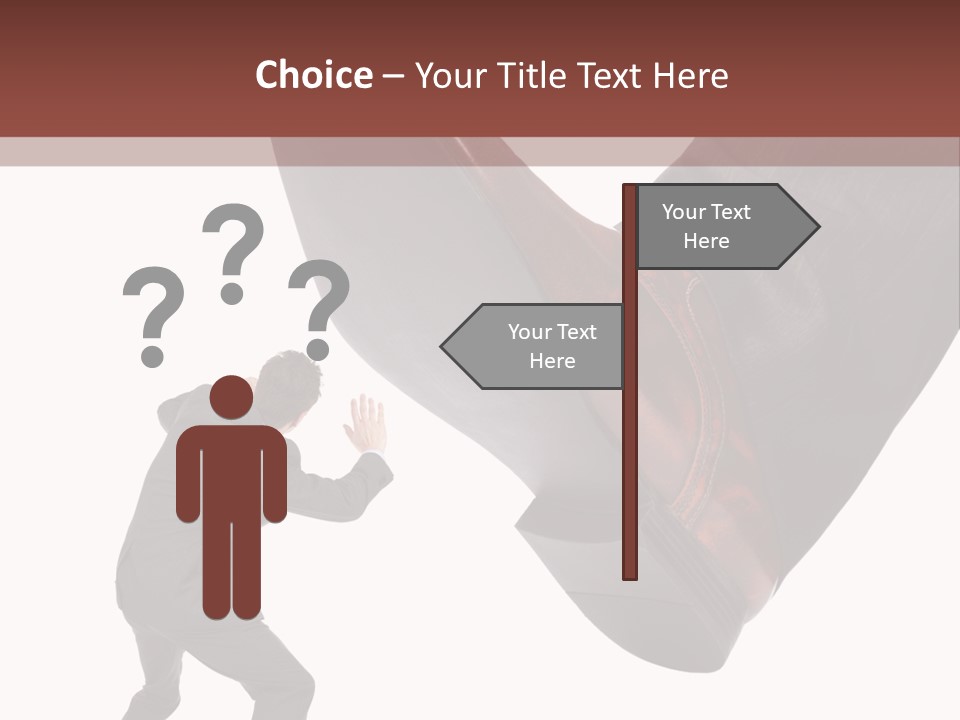 A Man In A Business Suit Kicking A Shoe PowerPoint Template