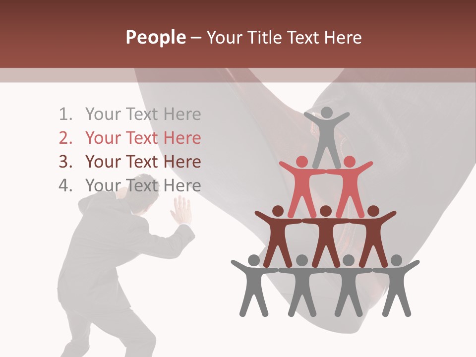 A Man In A Business Suit Kicking A Shoe PowerPoint Template