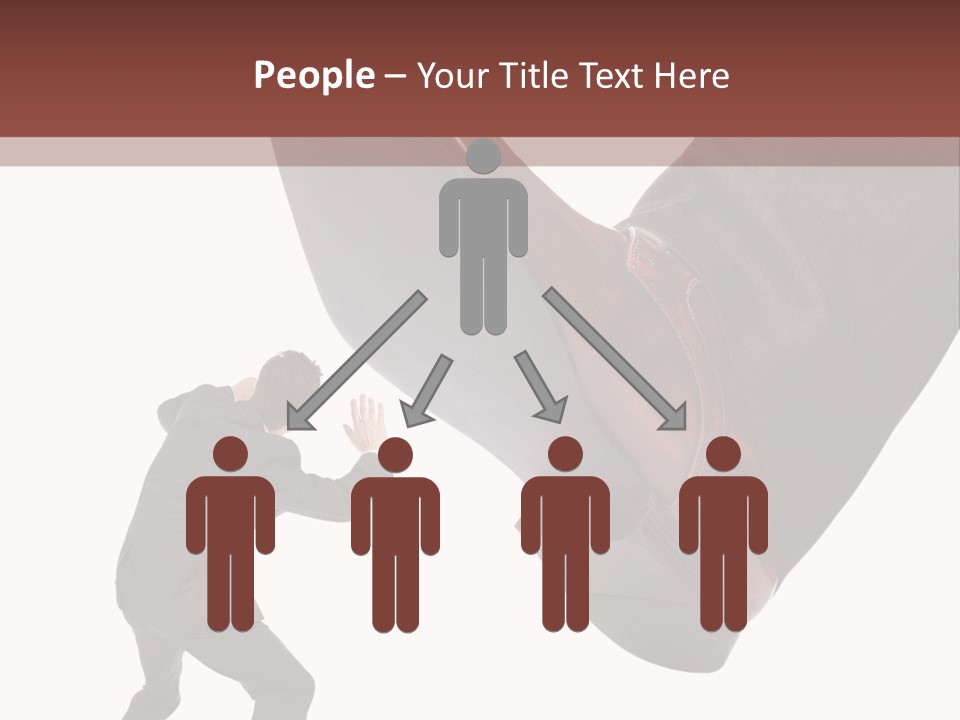 A Man In A Business Suit Kicking A Shoe PowerPoint Template