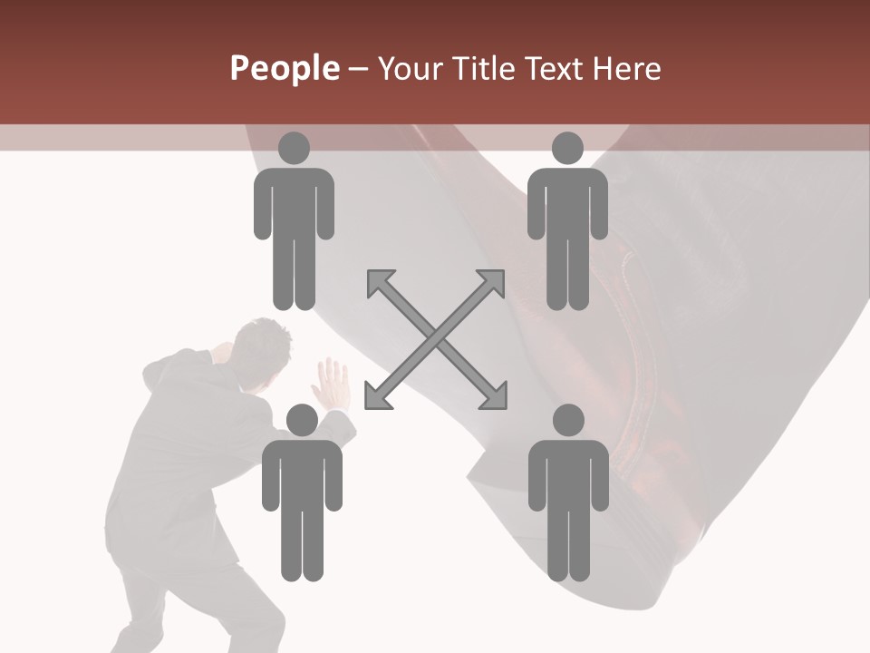 A Man In A Business Suit Kicking A Shoe PowerPoint Template