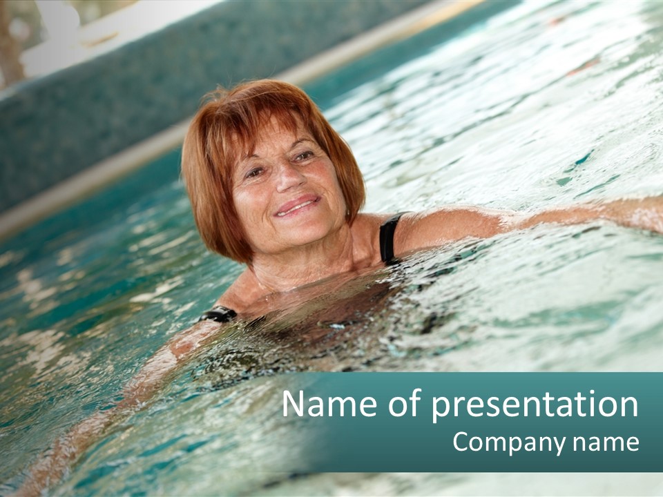 Woman In The Pool PowerPoint Template