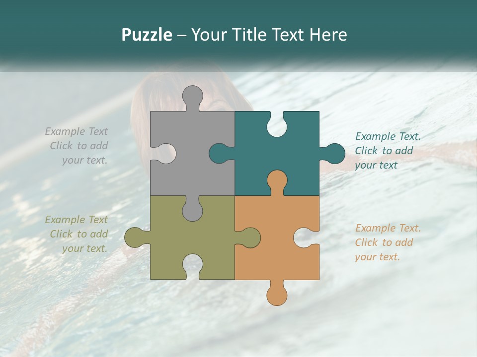 Woman In The Pool PowerPoint Template