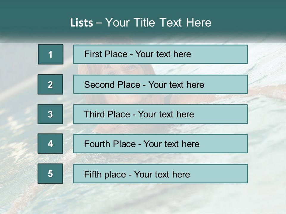 Woman In The Pool PowerPoint Template