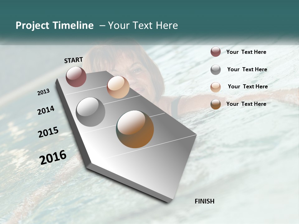 Woman In The Pool PowerPoint Template