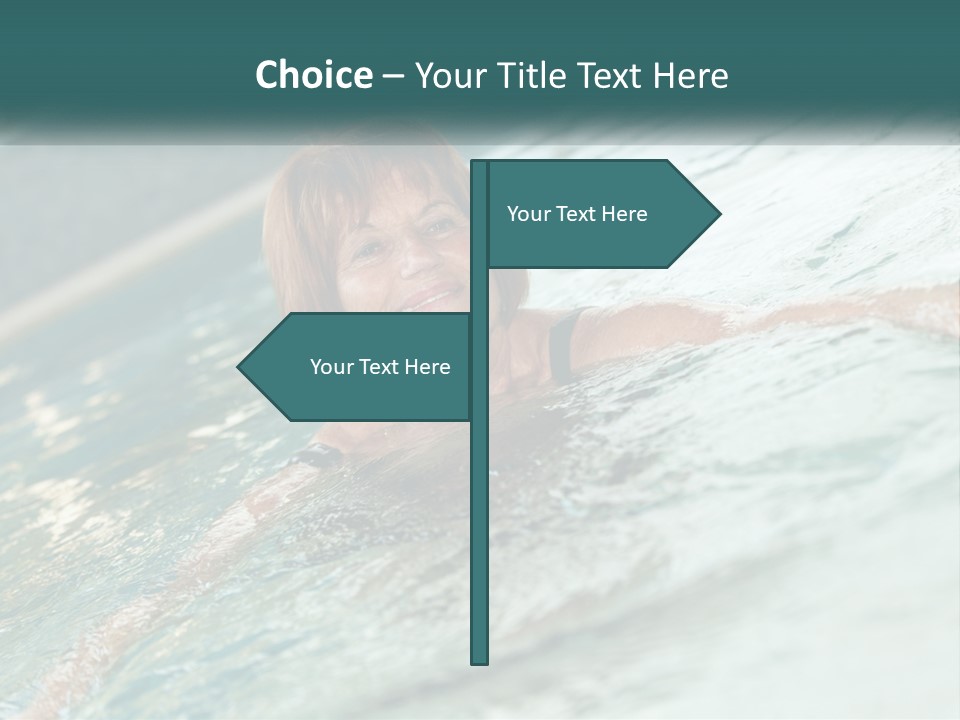 Woman In The Pool PowerPoint Template