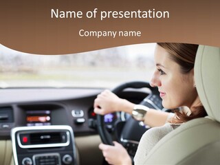 Driving Girl PowerPoint Template