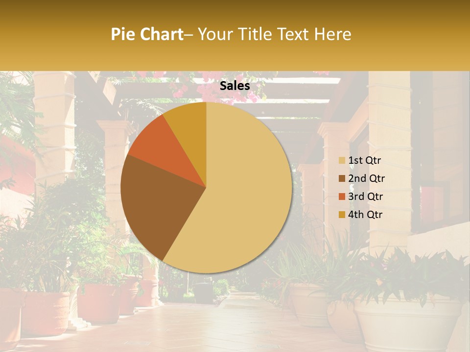 A Large Group Of Potted Plants On A Patio PowerPoint Template