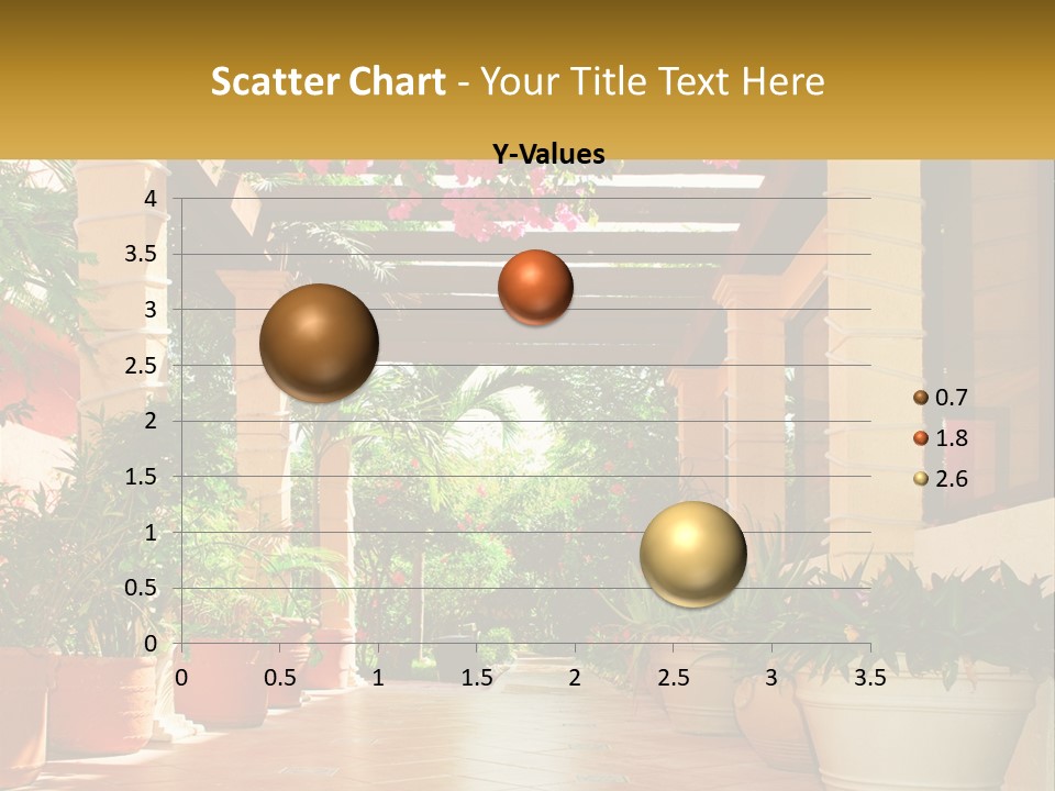 A Large Group Of Potted Plants On A Patio PowerPoint Template