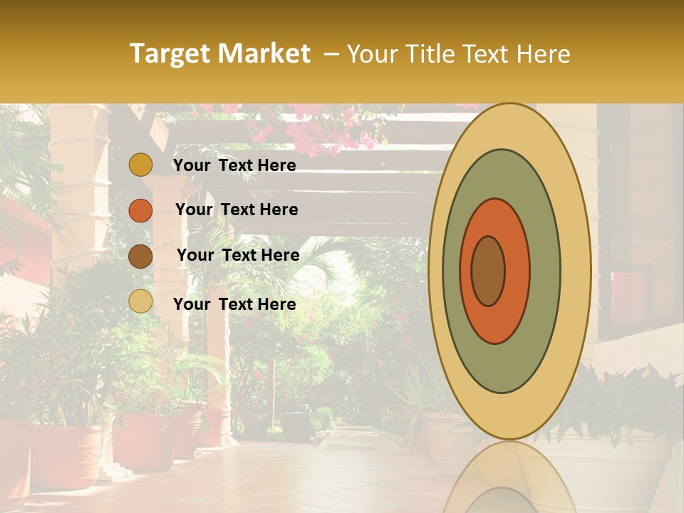 A Large Group Of Potted Plants On A Patio PowerPoint Template