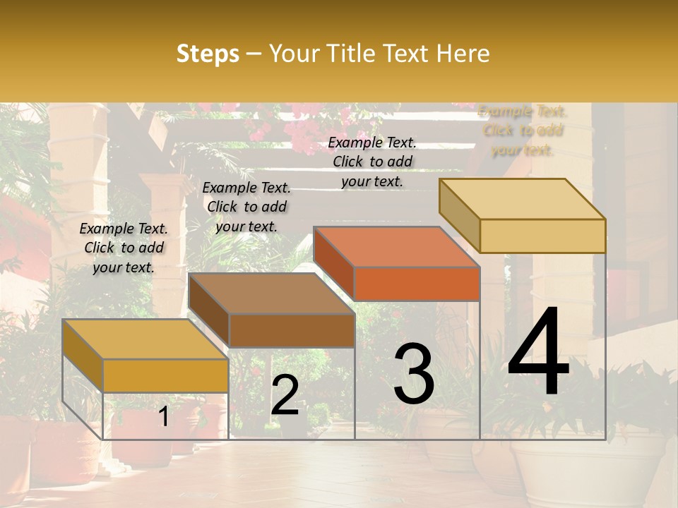 A Large Group Of Potted Plants On A Patio PowerPoint Template