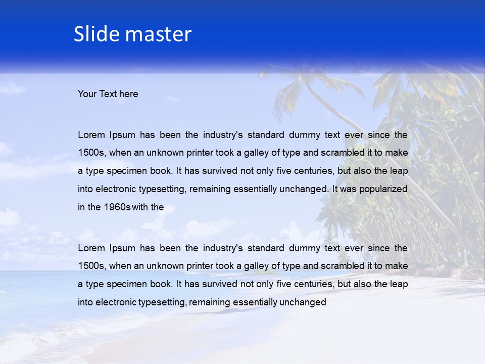 Palm Trees By The Sea PowerPoint Template