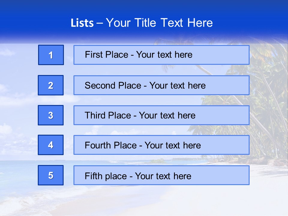 Palm Trees By The Sea PowerPoint Template