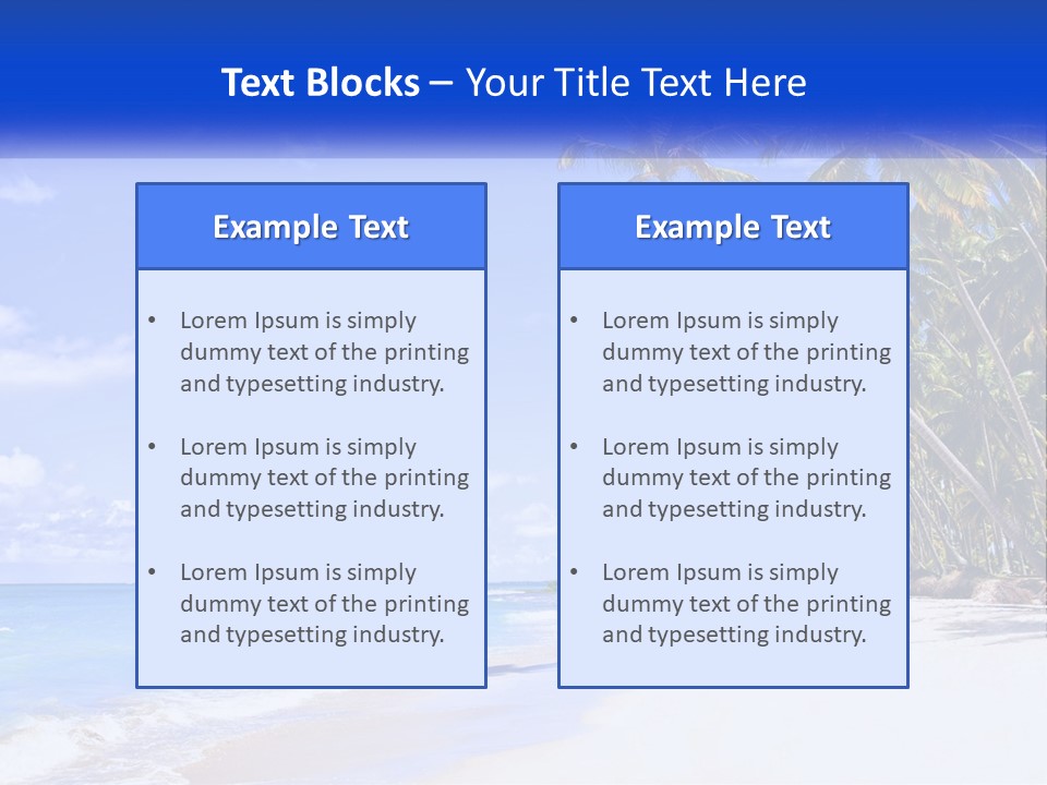 Palm Trees By The Sea PowerPoint Template