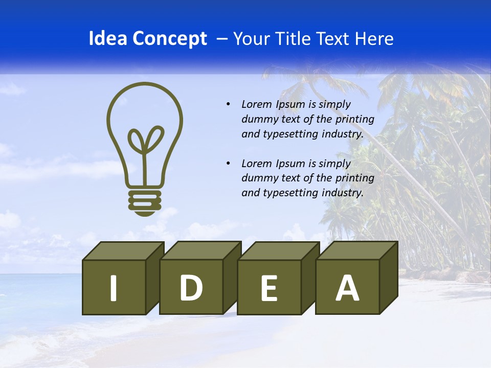 Palm Trees By The Sea PowerPoint Template
