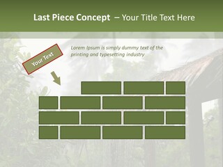 A House With A Thatched Roof In The Jungle PowerPoint Template