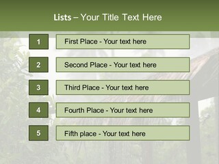 A House With A Thatched Roof In The Jungle PowerPoint Template