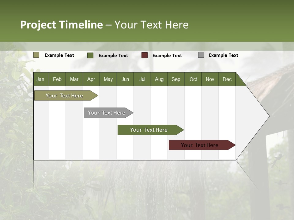 A House With A Thatched Roof In The Jungle PowerPoint Template