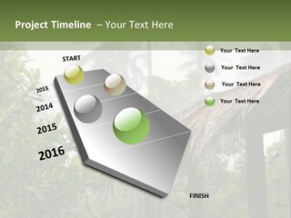 A House With A Thatched Roof In The Jungle PowerPoint Template