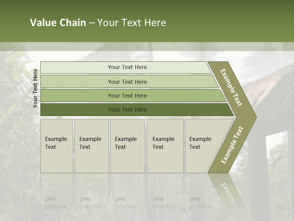 A House With A Thatched Roof In The Jungle PowerPoint Template