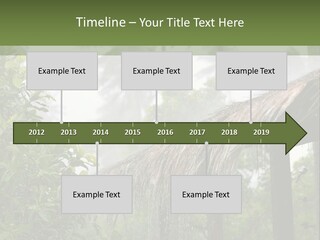 A House With A Thatched Roof In The Jungle PowerPoint Template