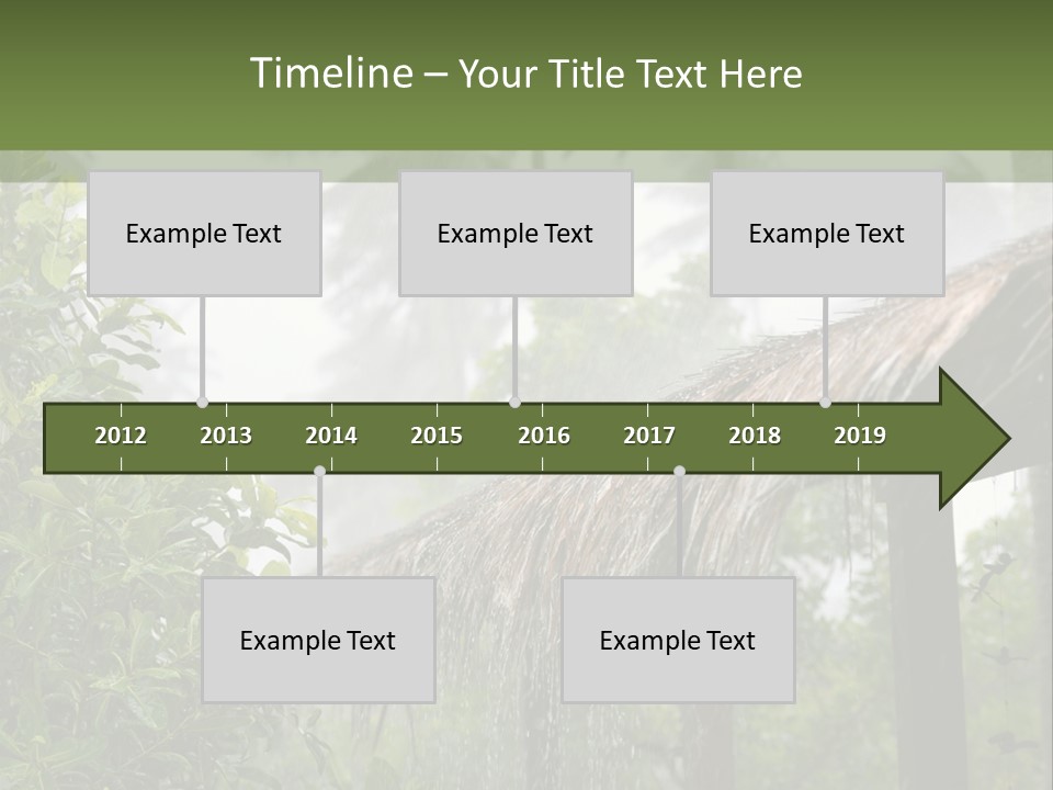 A House With A Thatched Roof In The Jungle PowerPoint Template