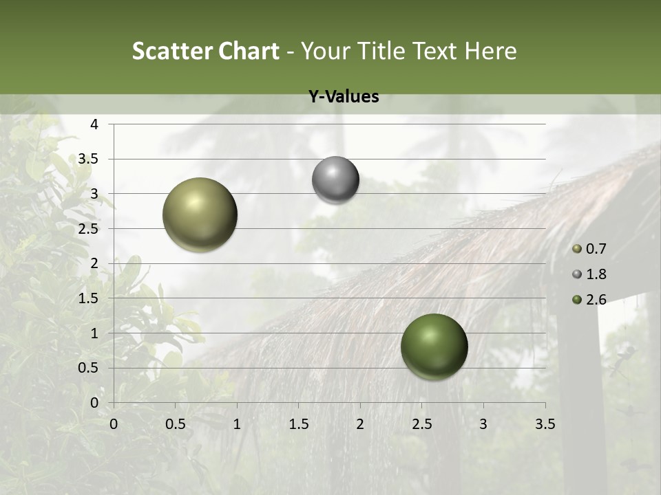 A House With A Thatched Roof In The Jungle PowerPoint Template