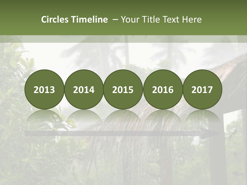 A House With A Thatched Roof In The Jungle PowerPoint Template