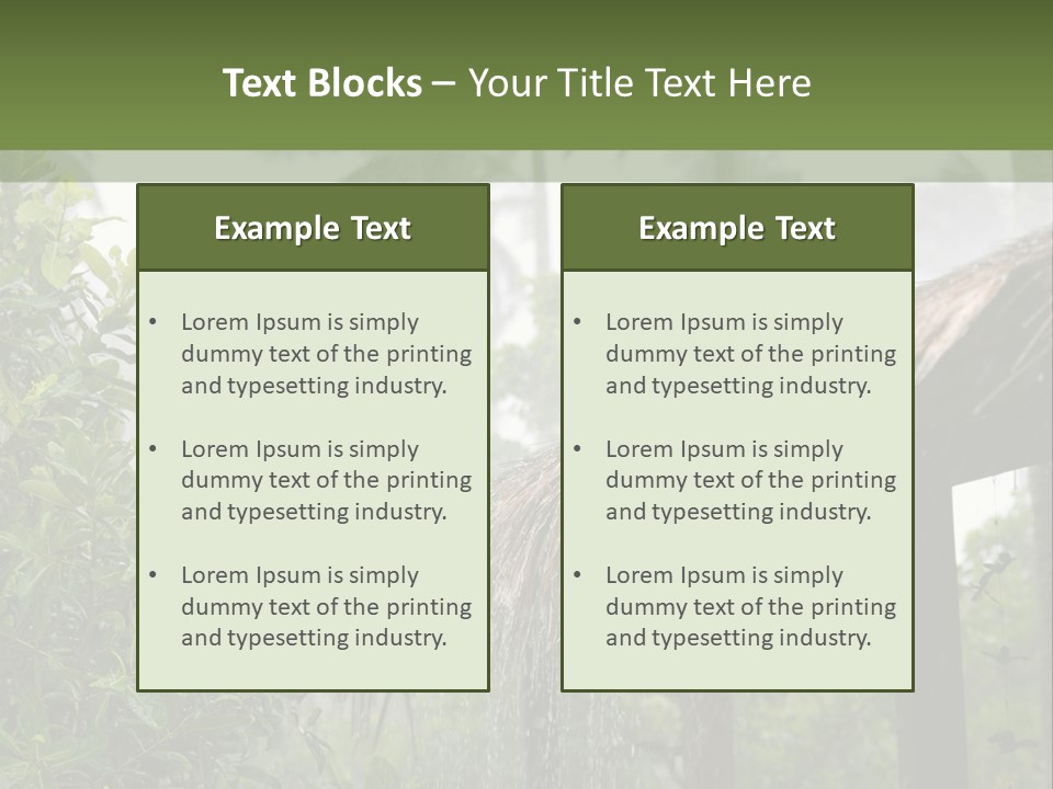 A House With A Thatched Roof In The Jungle PowerPoint Template