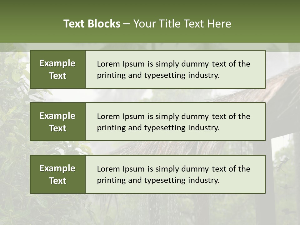 A House With A Thatched Roof In The Jungle PowerPoint Template
