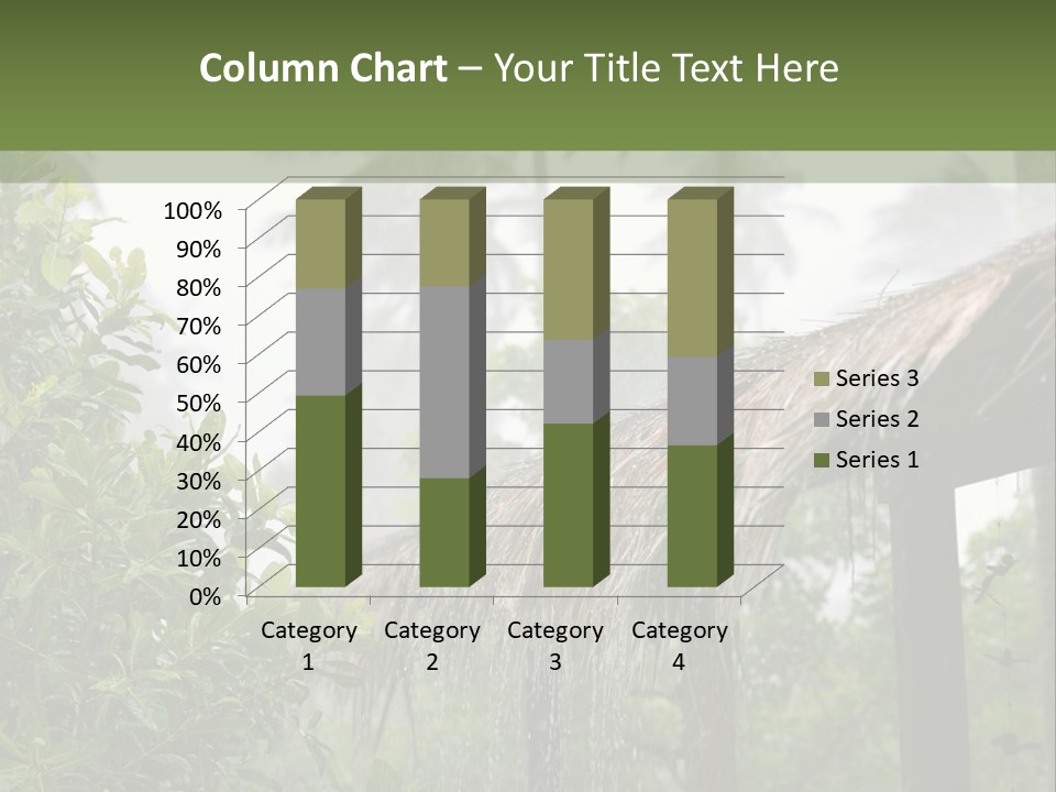A House With A Thatched Roof In The Jungle PowerPoint Template