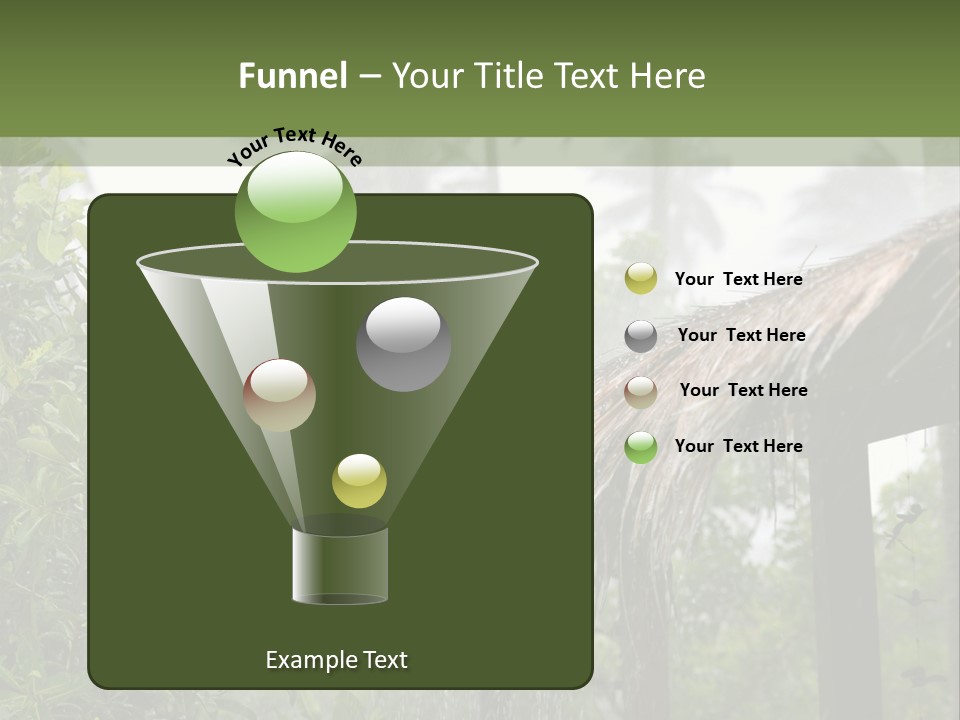 A House With A Thatched Roof In The Jungle PowerPoint Template