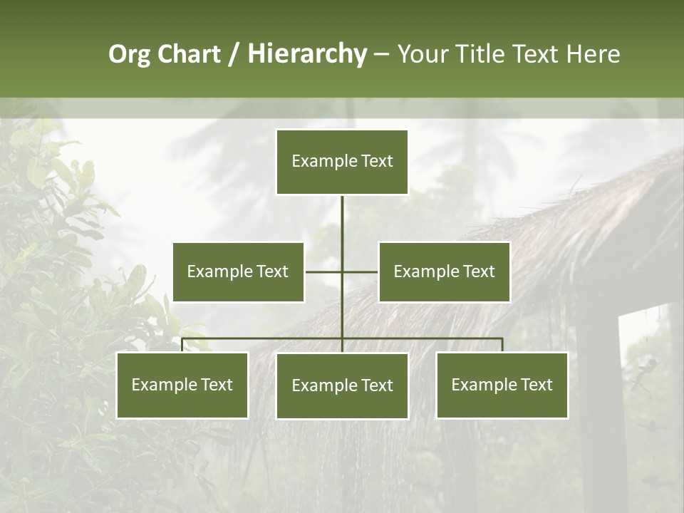 A House With A Thatched Roof In The Jungle PowerPoint Template